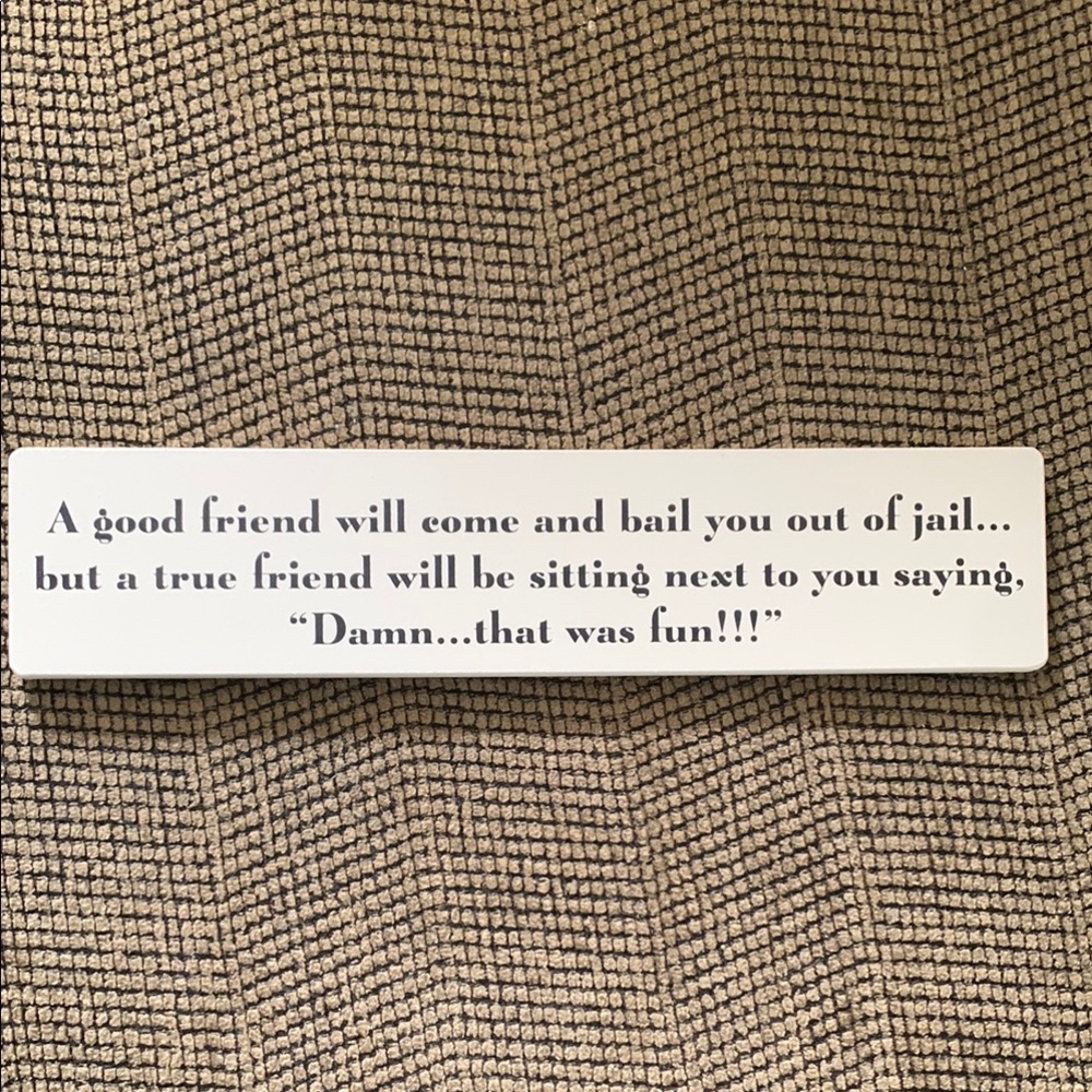 Humorous Friendship Quote Sign